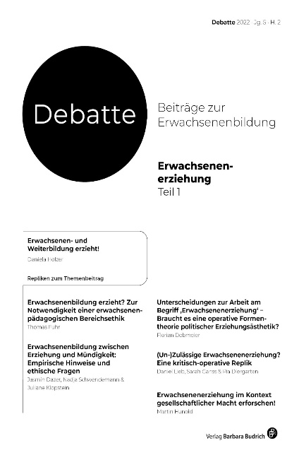 Debatte. Beiträge zur Erwachsenenbildung